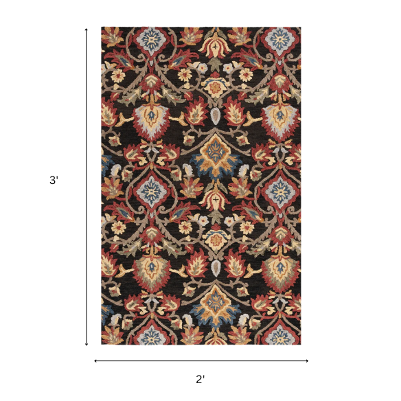 Tufted Wool Area Rug – Luxurious Floral Design