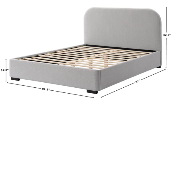 Bouclé Platform Bed with Arched Headboard – Modern Design, Easy Assembly, and Superior Comfort for King Size