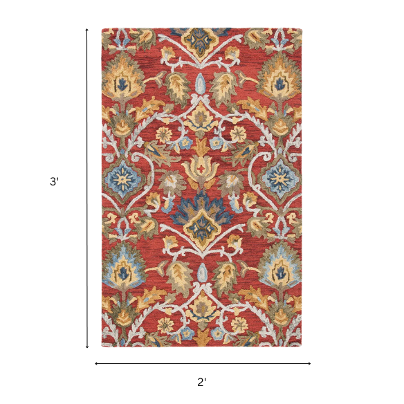 Tufted Wool Area Rug – Luxurious Floral Design
