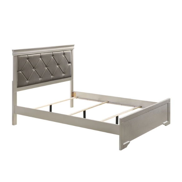 Luxurious 4-Piece Full Double Bedroom Set – Glamorous Faux Leather Design with Elegant Detailing