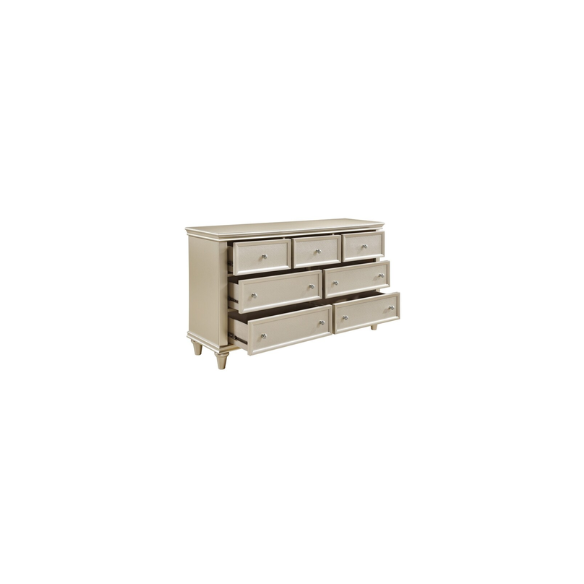3-Piece Silver Modern Faux Leather Tufted Panel Bedroom Set – Elegant Crystal Tufting, Pearlized Faux Leather Headboard, and High-Polished Knob Hardware