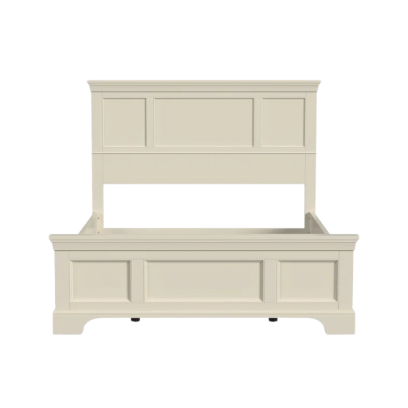 Queen Size Solid Wood Bed with Polished Finish and Classic Design