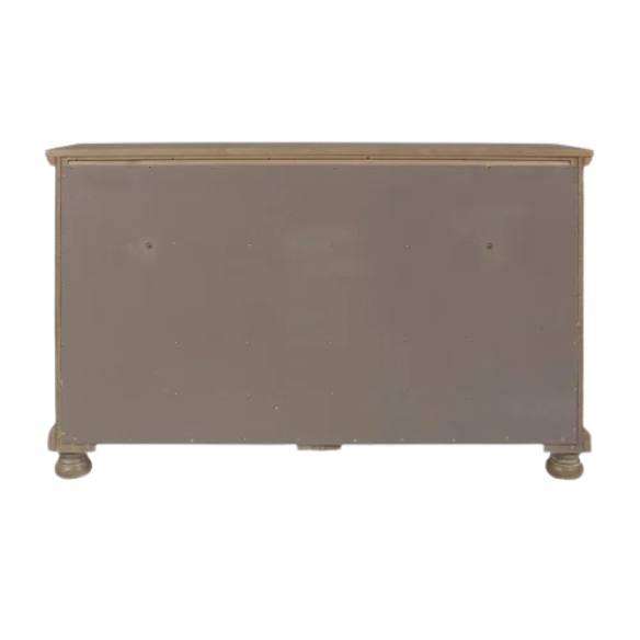 Stylish King Platform Solid Wood Configurable Bedroom Set – Featuring Curved Paneled Headboard, Footboard Storage Drawers, Seven-Drawer Dresser, and Two-Drawer Nightstand for a Functional and Clutter-Free Teen Retreat