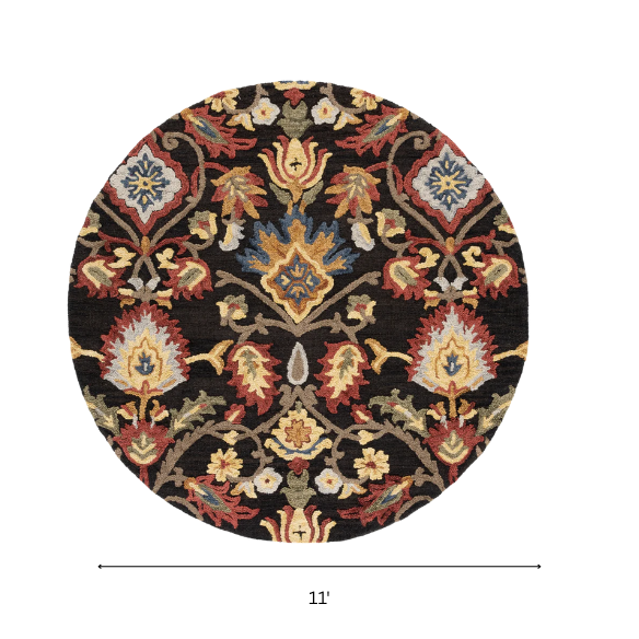 Tufted Wool Area Rug – Luxurious Floral Design