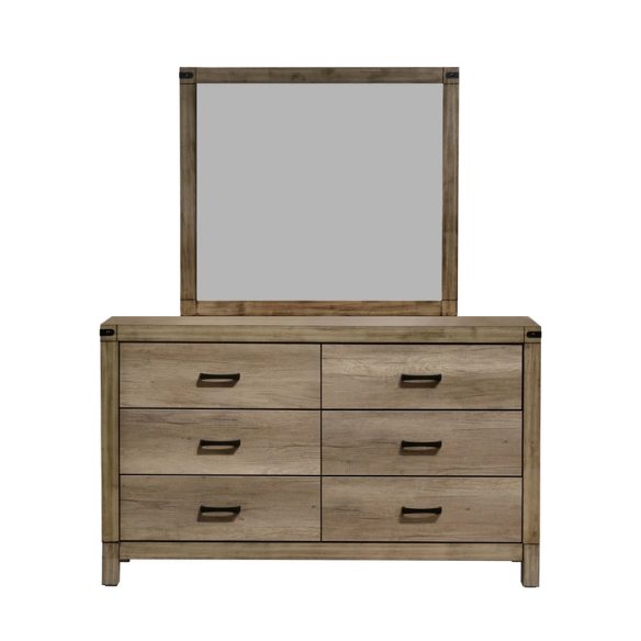 Rustic Light Brown 5-Piece Queen Upholstered Panel Bedroom Set – Warm, Stylish, and Durable