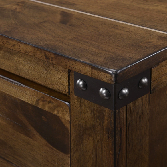 Timeless 6-Piece Brown Rustic Wood Panel Bedroom Set with Modern Design and Inviting Elegance
