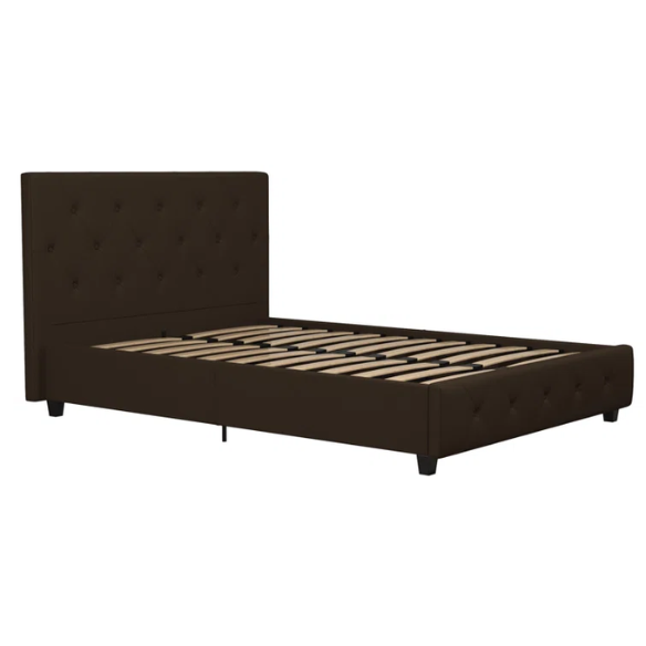 Luxurious Faux Leather Platform Bed – Full Double Size with Sleek Modern Design