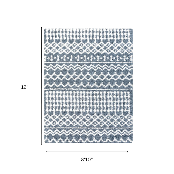Soft Cozy Woven Shag Bohemian Tribal Area Rug