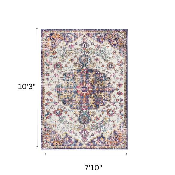 Timeless Traditional Woven Area Rug – Machine-Woven Polypropylene, Medium Pile, Durable and Easy to Clean