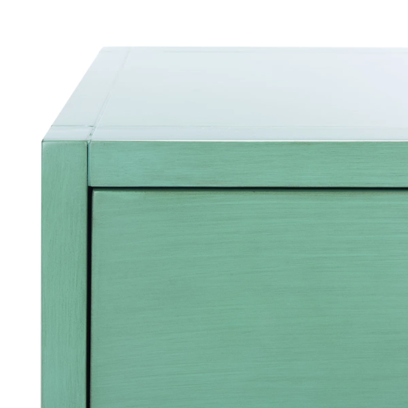 1-Drawer Nightstand – Classic Campaign Style with Contemporary Chic, Acacia Wood Frame, Cross-Base Design, Bold Finish, Gold Drawer Pull, Perfect for Modern Bedrooms