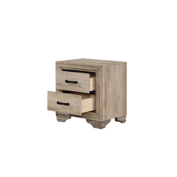 Elegant 4-Piece Rustic Wooden Queen Bedroom Set in Light Brown