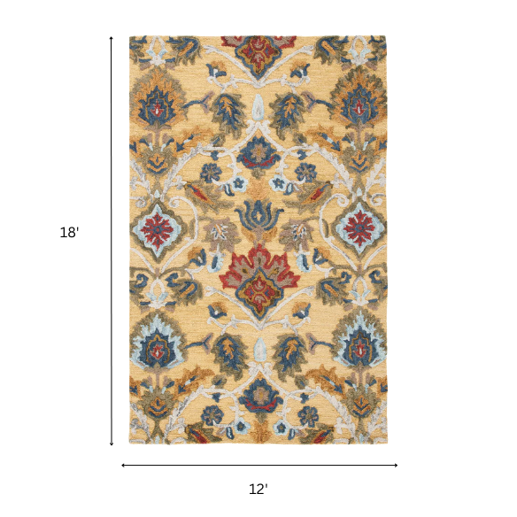 Tufted Wool Area Rug – Luxurious Floral Design