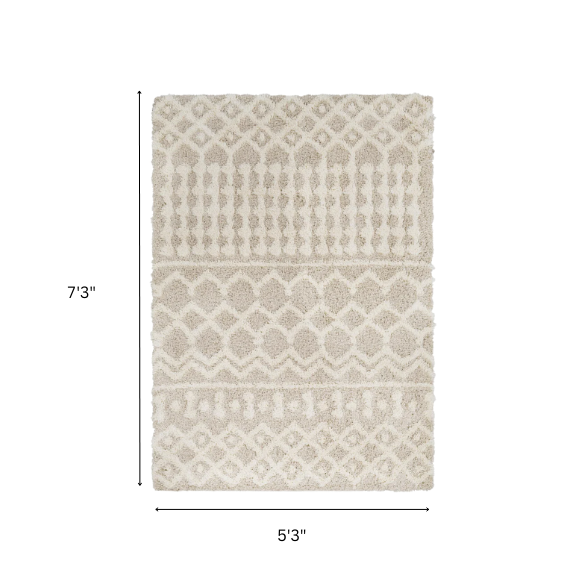 Soft Cozy Woven Shag Bohemian Tribal Area Rug