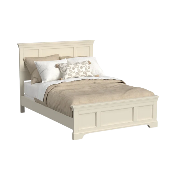 Queen Size Solid Wood Bed with Polished Finish and Classic Design