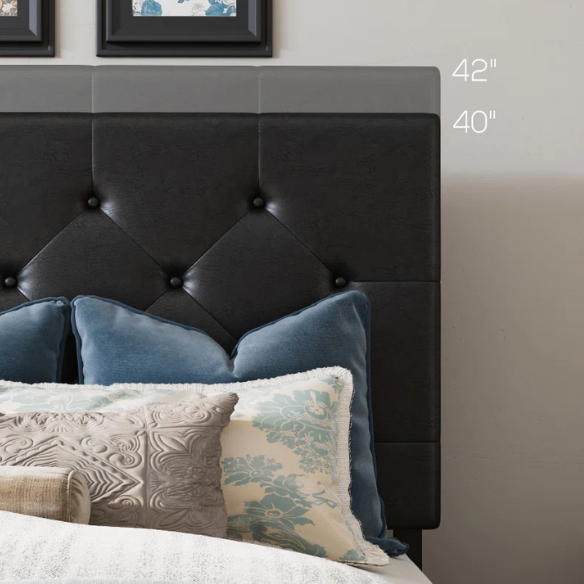 Button Tufted Upholstered Platform Storage Bed – Full Double Size with Spacious Drawers
