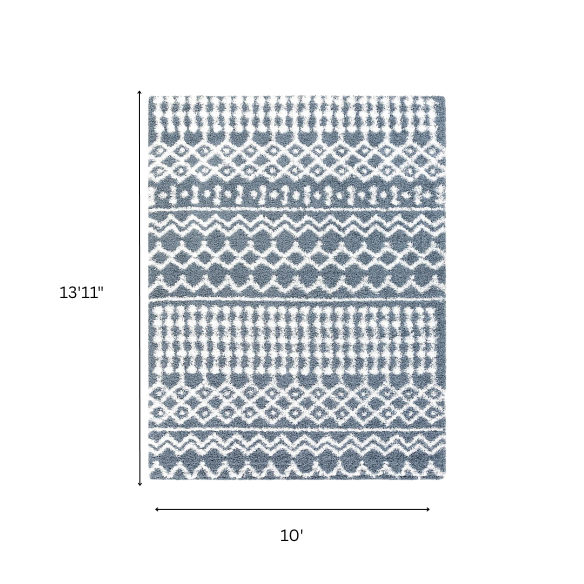 Soft Cozy Woven Shag Bohemian Tribal Area Rug