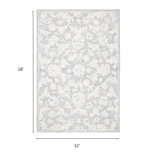 Tufted Wool Area Rug – Luxurious Floral Design