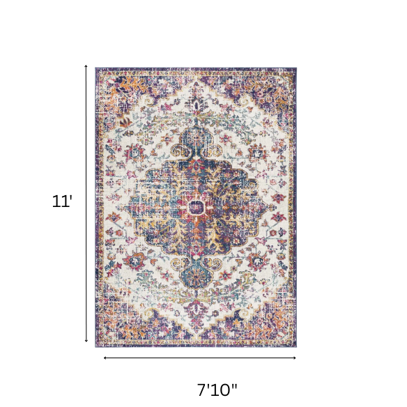 Timeless Traditional Woven Area Rug – Machine-Woven Polypropylene, Medium Pile, Durable and Easy to Clean