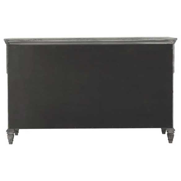 Exquisite Old-World Charm with Glamorous Flair – 5-Piece King Bedroom Set in Grey with Crown Molding, Felt-Lined Drawers, and Built-In Outlets