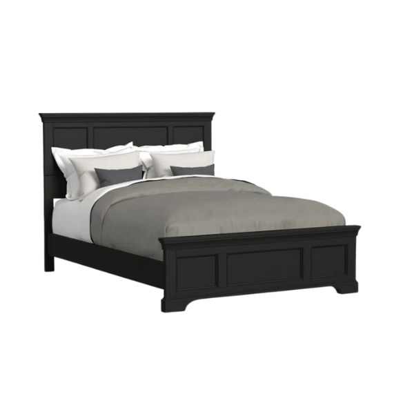 Queen Size Solid Wood Bed with Polished Finish and Classic Design