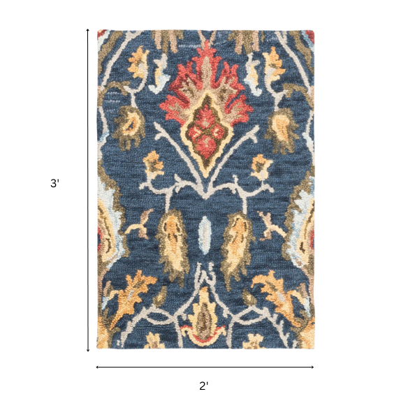 Tufted Wool Area Rug – Luxurious Floral Design
