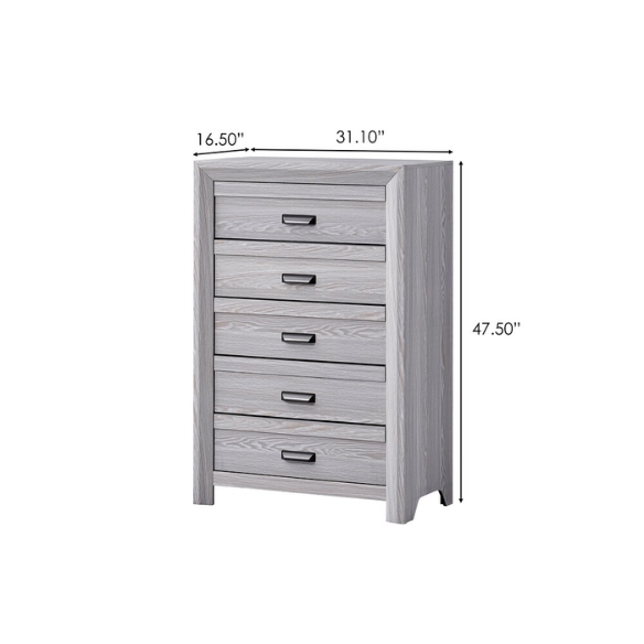 5-Piece Gray Panel Bedroom Set – Understated Elegance with Modern Minimalism, Sleek Lines, and Timeless Style