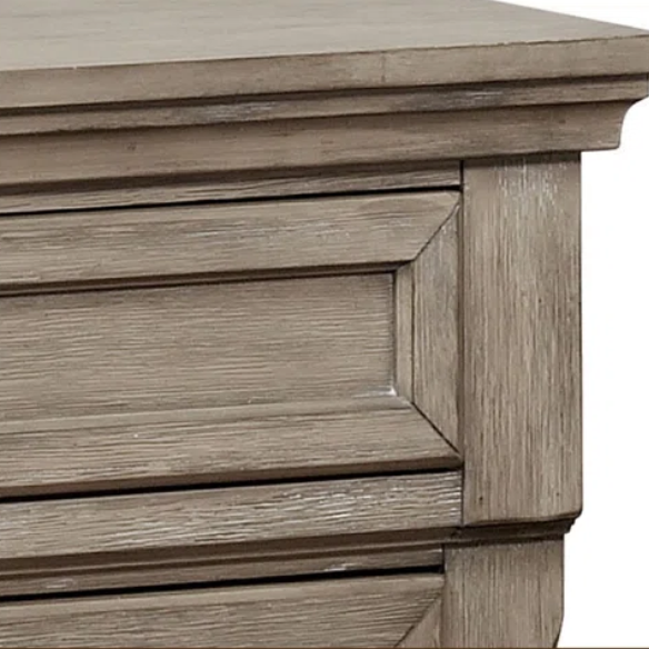 Rustic Farmhouse 3-Piece Queen Bedroom Set in Solid Grey Wood