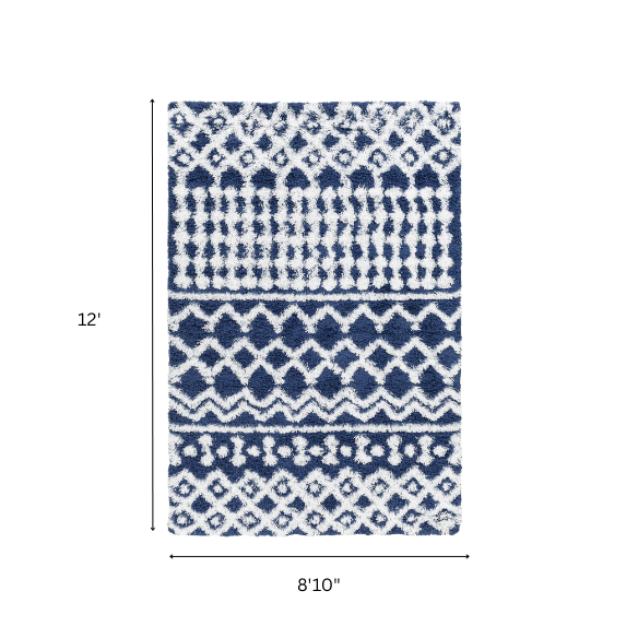 Soft Cozy Woven Shag Bohemian Tribal Area Rug