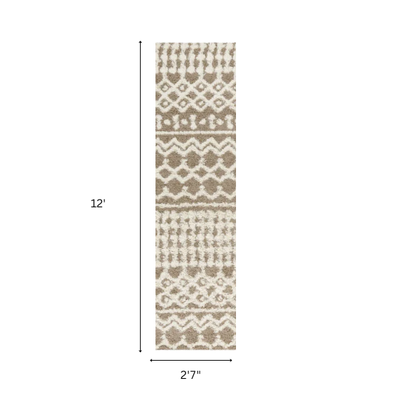 Soft Cozy Woven Shag Bohemian Tribal Area Rug