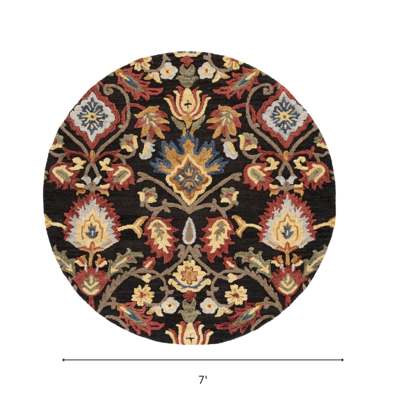 Tufted Wool Area Rug – Luxurious Floral Design