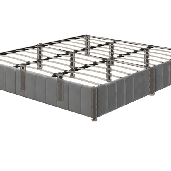 King Size Upholstered Platform Storage Bed with Velvet Fabric, Channel-Tufted Accents, and Built-In Drawers for Extra Storage