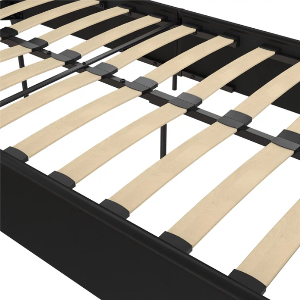 Luxurious Faux Leather Platform Bed – Full Double Size with Sleek Modern Design