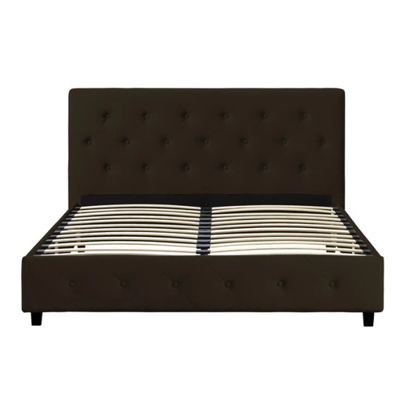 Luxurious Faux Leather Platform Bed – Full Double Size with Sleek Modern Design