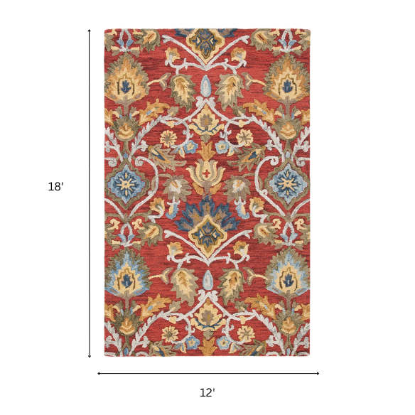 Tufted Wool Area Rug – Luxurious Floral Design