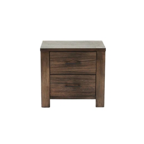 Rustic Cabin-Inspired 3-Piece King Bedroom Set – Durable Bed with Headboard Shelves and Footboard Drawers, Matching Nightstand and Dresser for Ample Storage