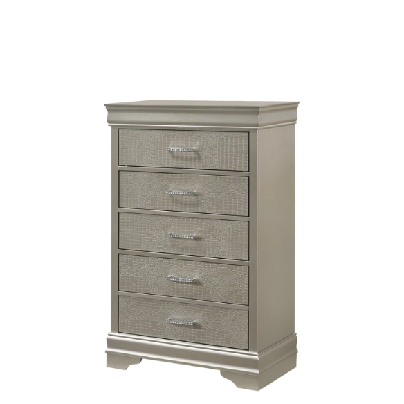 Luxurious 4-Piece Full Double Bedroom Set – Glamorous Faux Leather Design with Elegant Detailing