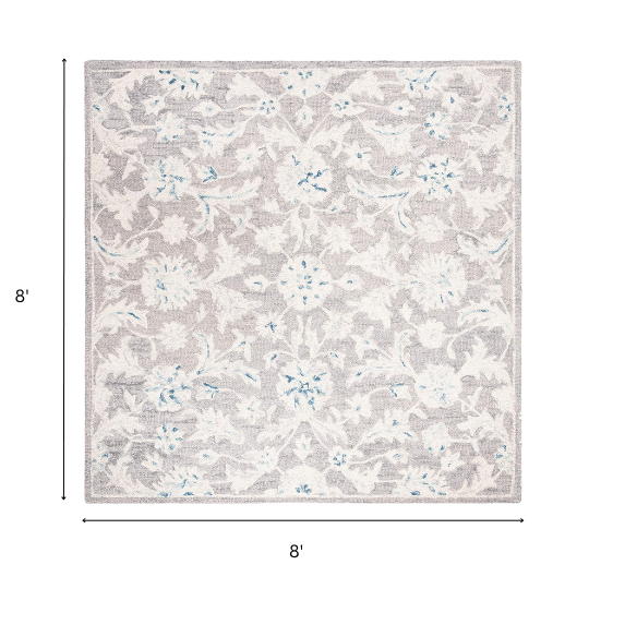 Tufted Wool Area Rug – Luxurious Floral Design
