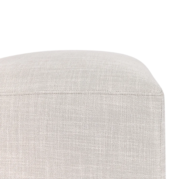 Neutral Beige Linen Upholstered Rolling Dining Chair with Casters – Comfortable Accent Seating