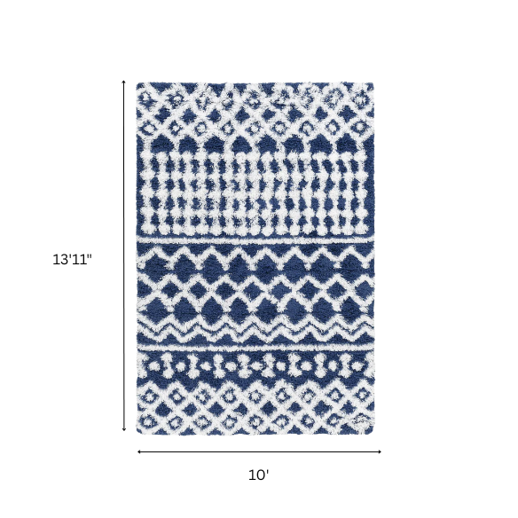 Soft Cozy Woven Shag Bohemian Tribal Area Rug