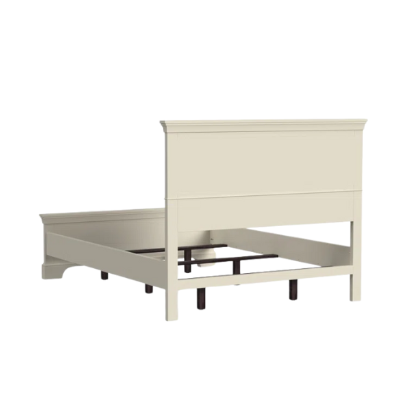 Queen Size Solid Wood Bed with Polished Finish and Classic Design