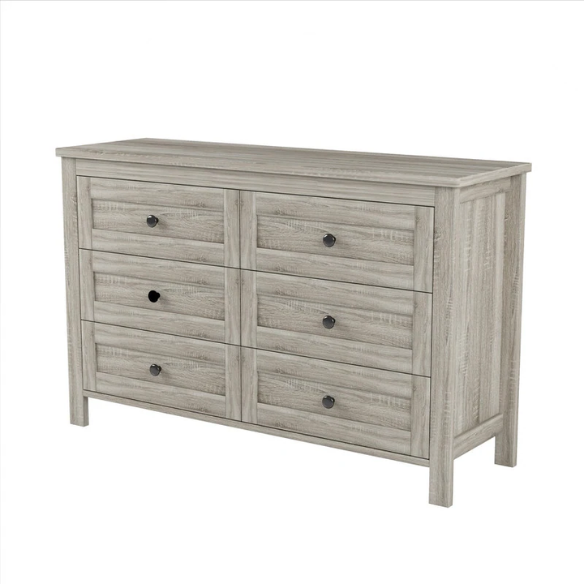 3-Piece Farmhouse Queen Bedroom Set – Platform Bed with Sliding Door Storage Headboard and Charging, Nightstand, and Dresser – Modern Design with Ample Storage