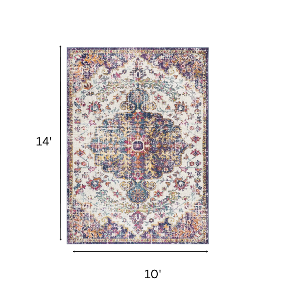 Timeless Traditional Woven Area Rug – Machine-Woven Polypropylene, Medium Pile, Durable and Easy to Clean
