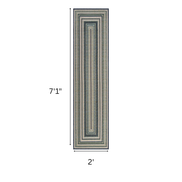Coastal-Inspired Geometric Rug – Fade & Stain-Resistant,Ivory,Green,Blue Pattern, Ideal for Indoor/Outdoor Use