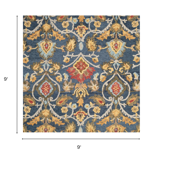 Tufted Wool Area Rug – Luxurious Floral Design
