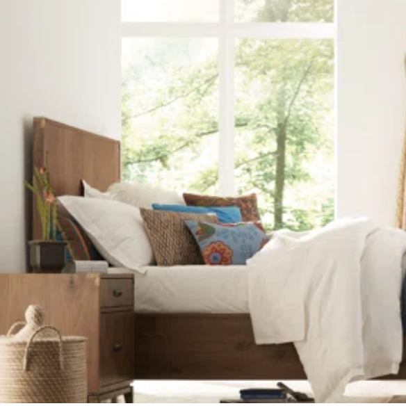 Timeless Traditional Solid Wood 3-Piece Configurable Bedroom Set in Natural Walnut with Sleek Panel Bed, 2-Drawer Nightstand, and 6-Drawer Dresser for Effortless Style and Organization