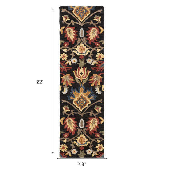 Tufted Wool Area Rug – Luxurious Floral Design