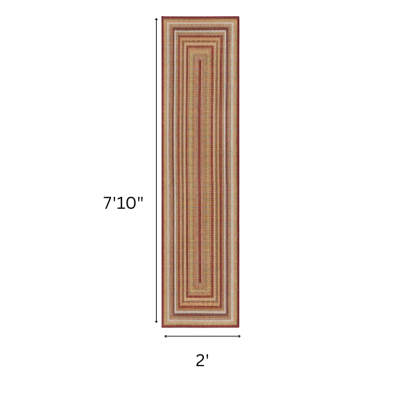 Coastal-Inspired Geometric Rug – Fade & Stain-Resistant, Burgundy,Ivory,Orange,Green,Blue Pattern, Ideal for Indoor/Outdoor Use