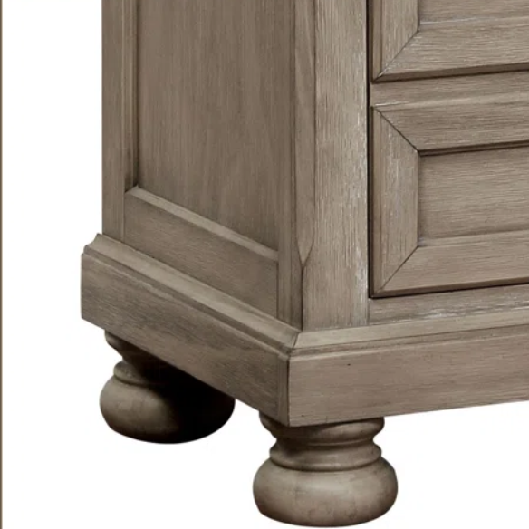 Rustic Farmhouse 3-Piece Queen Bedroom Set in Solid Grey Wood