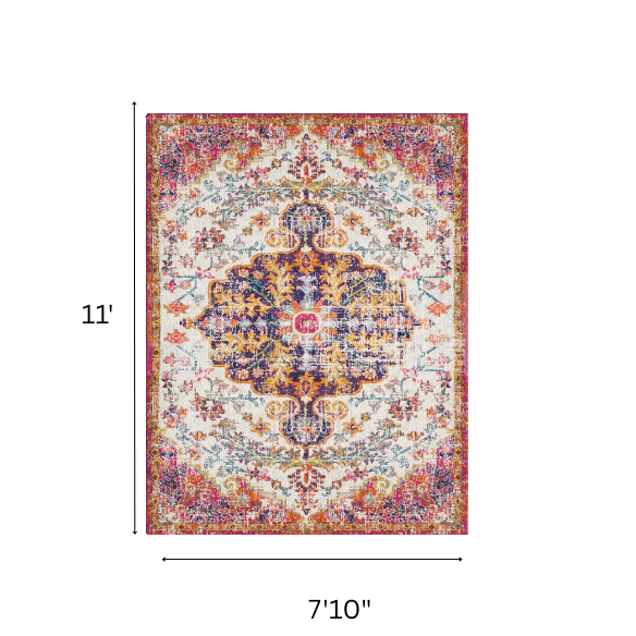 Timeless Traditional Woven Area Rug – Machine-Woven Polypropylene, Medium Pile, Durable and Easy to Clean
