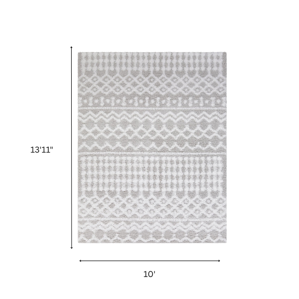 Soft Cozy Woven Shag Bohemian Tribal Area Rug